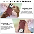 thumbnail image 2 of 2 In 1 Functuon Case for iPhone 17, PU Leather Detachable Magnetic Card Bag, Support Magnetic Wireless Charger, Shockproof Protective Lightweight Phone Cover for iPhone 17, Winered, 2 of 8