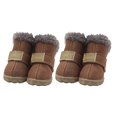 thumbnail image 1 of sweethay 4pcs zapatos para mascotas botas de nieve impermeables cuero de la PU calzado de invierno para mascotas Ropa para mascotas marrón tipo 4, 1 of 6