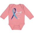 thumbnail image 3 of Inktastic Faith over Fear Hydrocephalus Awareness with Blue Ribbon Boys or Girls Long Sleeve Baby Bodysuit, 3 of 5