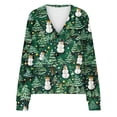 thumbnail image 5 of LOVZFMLL Cardigan pour Femmes Cardigan Décontracté Bouton Veste de Mode Imprimée de Noël, 5 of 5