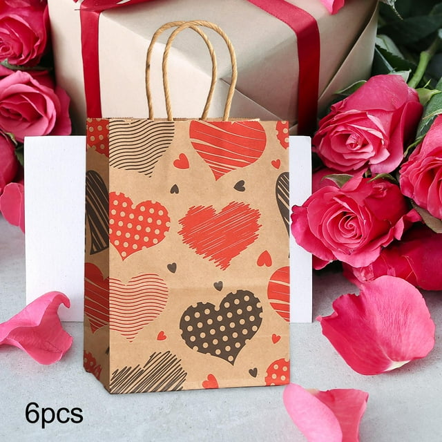 Bolsa de regalo para el Día de San Valentín, bolsa de regalo con forma de corazón con asas, bolso de mano, bolsa de dulces para suministros de fiesta, , estilo A perfecl Bolsa de San Valentín