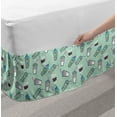thumbnail image 2 of Doodle Bed Skirt, Refreshing Time of the Day Coffee Cups Beverages Print, Elastic Bedskirt Dust Ruffle Wrap Around for Bedding Decor, 4 Sizes, Almond Green Multicolor, by Ambesonne, 2 of 2