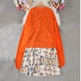 thumbnail image 5 of Girls' Floral Print Maxi Dress V Neck Long Sleeve Traditional Arabian Muslim Eid Formal Party Dress, 5 of 7