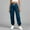 Blue, variant on Juslio Women Pants with Pockets Cargo Pants Casual Comfortable Elastic Waist Straight Pants