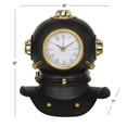 thumbnail image 5 of DecMode Black Brass Metal Diver helmet Decorative Clock, 8" x 7" x 8", 5 of 5