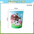 thumbnail image 4 of Vaca de granja, rancho, polluelo, animal, vajilla para fiesta de cumpleaños infantil, bandeja de papel, vaso de papel, pañuelos de papel, decoración, suministros para fiesta, 4 of 5