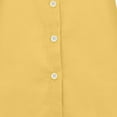 thumbnail image 6 of Long Sleeve V Neck Roll Up Sleeve Linen Shirts for Women Trendy Button Down Tunic Blouses Tops for Legging, 6 of 6