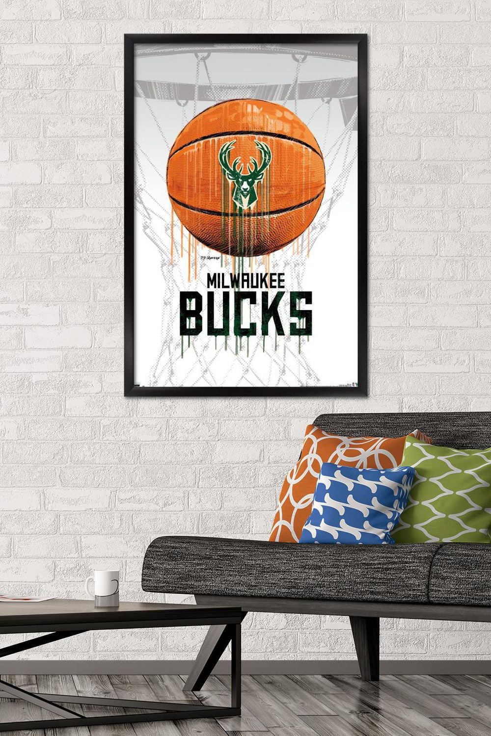 NBA Milwaukee Bucks - Drip Ball 20 Wall Poster
