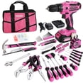 thumbnail image 1 of Juego de herramientas ValueMax Home de 237 piezas con taladro inalámbrico de 20 V, color rosa, 1 of 7