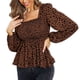 thumbnail image 5 of SAYOO Blusa leopardo de manga larga SAYOO  moda, 5 of 9