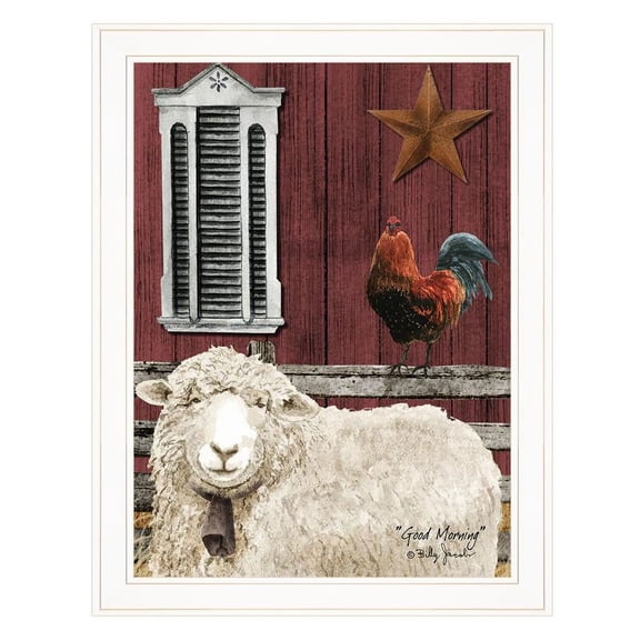 TrendyDecor4U Good Morning By Billy Jacobs Framed Print BJ1055XGP-226G