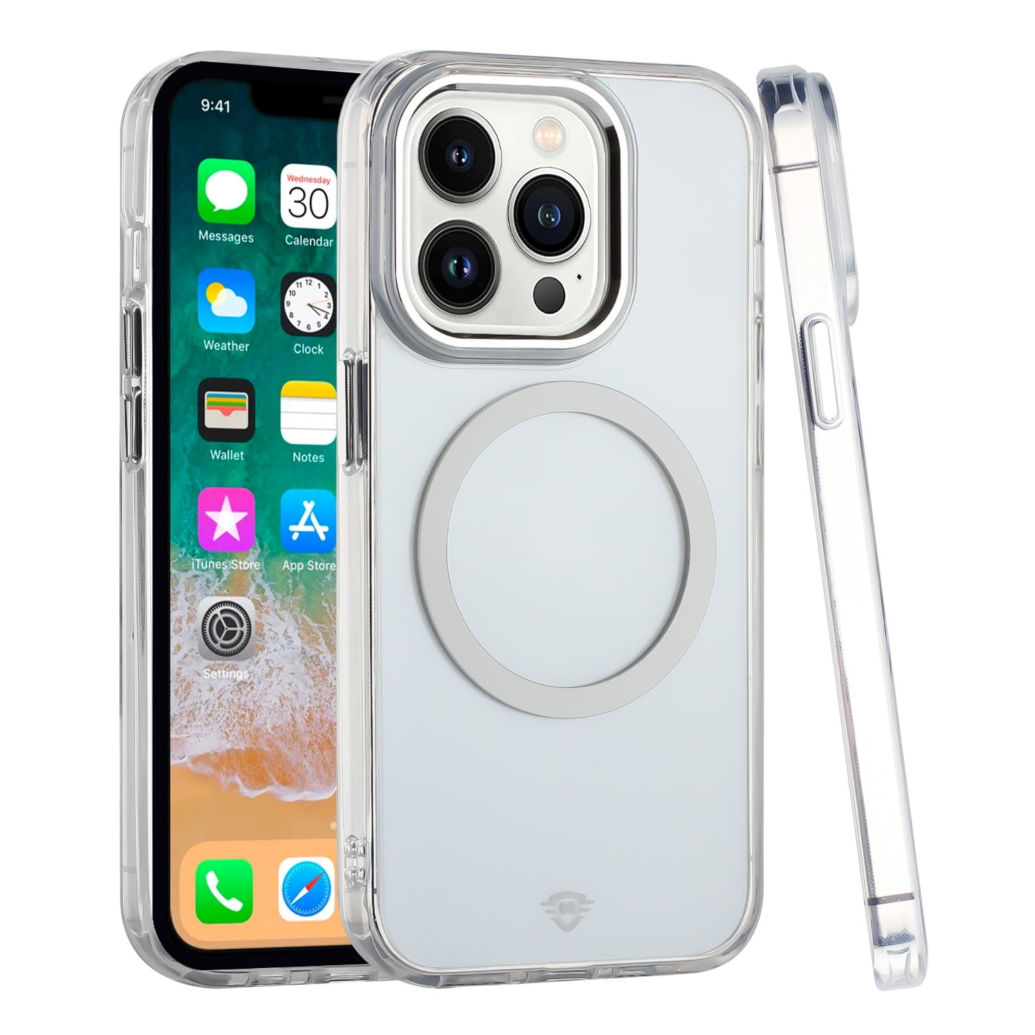 For Apple iPhone 11 Pro Max Case, Transparent Back Hybrid Case
