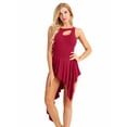 thumbnail image 5 of CHICTRY Womens Lyrical Dance Costume Cutout High Low Skirt Camisole Ballet Leotard Dress, 5 of 7