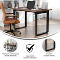 thumbnail image 4 of BizChair Commercial 48x30 Conference Table with 1" Thick Double Sided Laminate Table Top with PVC Edging and Heavy Duty U-Frame Steel Base, Walnut, 4 of 11