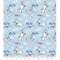 Springs Creative 43" Cotton Disney Frozen 2 Olaf Icon Toss Sewing & Craft Fabric by the Yard