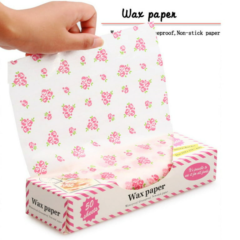 Wax Paper, Food Picnic Paper, 50 sheets Grease Proof Paper, Waterproof Dry  Hamburger Paper Liners Wrapping Tissue for Plastic Food Basket, Heart 