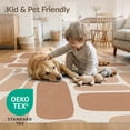 thumbnail image 4 of ODIKA 4'x6' Beige Geometric Stone Washable Area Rug Artistic Modern Design With Shapes for Home Office, Under Desk, Non-Slip Chair-Friendly, Flatwoven, 4 of 7