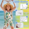 thumbnail image 5 of SEANATIVE Size 11-12 Years Girls Swimsuits One Piece Bathing Suit 2 Piece Set with Mesh Sarong Coverup Cut Out Beach Swimwear for Kids Teen Girl, Palm Tree Leopard Print Green Pink, 5 of 7