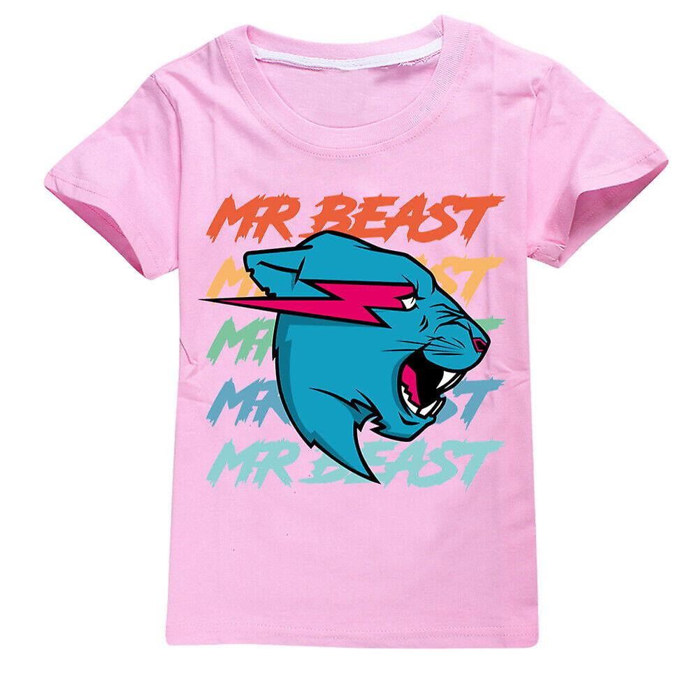 Aiouniya Mr Beast Lightning Cat T Shirt Pour Enfants Garcons Filles T Shirts A Manches Courtes Casual Summer Tops