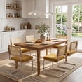 thumbnail image 6 of Zesthouse Rattan Dining Chairs Set of 4, Velvet Upholstered Dining Chairs with Cane Back and Chrome Legs, Mid Century Modern Kitchen Side Chairs for Living Room, Yellow, 6 of 10