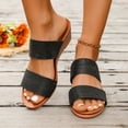 thumbnail image 2 of Mepaouo Womens Wedge Sandals Arch Support Platform Slides Two Strap Slip on Footbed Slippers Shoes, 2 of 7
