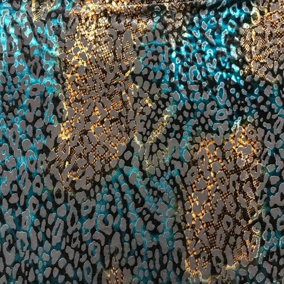 Teal Brown Snake Burnout Velvet