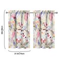 thumbnail image 4 of Vintage Abstract Line Flower Powder Tier Kitchen Curtains for Bathroom Living Rod Pocket Window Drapes 28"x39" 2 Panels Window Treatment Tiers, 4 of 4