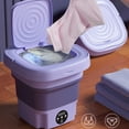 thumbnail image 3 of 1 Set 8L Washing Machine Blue Light Drain Basket Intelligent Imitation Hand Washing 3 Levels Timing Vibration Wave US Plug Folding Laundry Tub Home Supply, 3 of 8