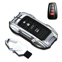Zinc Alloy Smart Remote Car Key Fob Case Cover Protector Shell Compatible for Toyota RAV4 Camry Corolla Avalon C-HR Prius GT86 Highlander 2018-2024