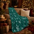 thumbnail image 3 of Forest Green Snowflake Pattern in Festive Winter Style for Holiday Lovers, Icy Star Snow Scene, Soft Flannel Blanket for Bedroom and Reading Nook, Christmas Gift, Winter Home Decor, 3 of 9