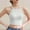 White, variant on Oplxuo Women's Built in Bra Halter Camisole Sleeveless Basic Solid Tank Crop Tops Summer Workout Yoga Padded Undershirts