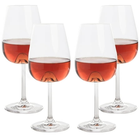 Crystal Wine Glasses Stolzle (4 Pack) 17oz Lead Free Crystal Wine Glasses Set with Wine Aerator Cones Stemware Barware ()