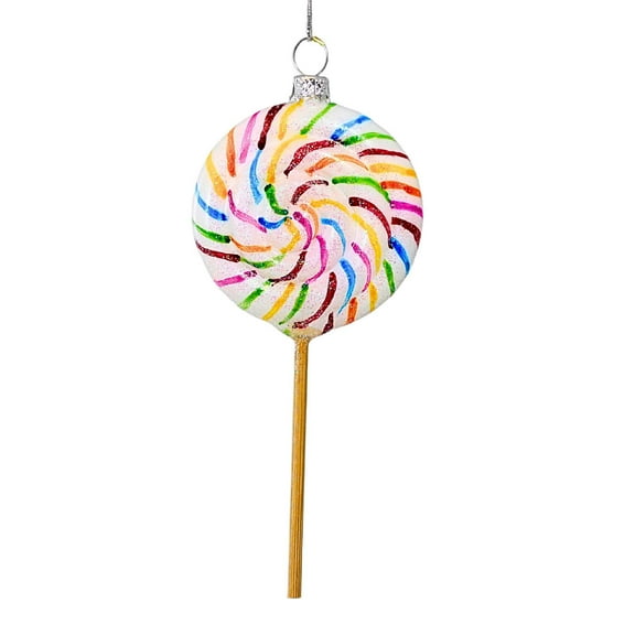 Cody Foster Rainbow Lollipop - One Ornament 5.25 Inch, Glass - Candy Stick GO8905