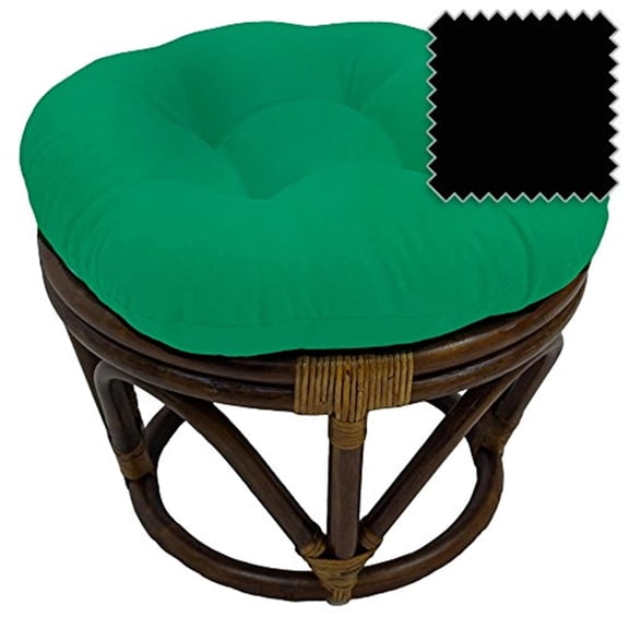 Footstool Ottoman with Cushion - Casual Foot Rest for Living Room, Bedroom, Patio