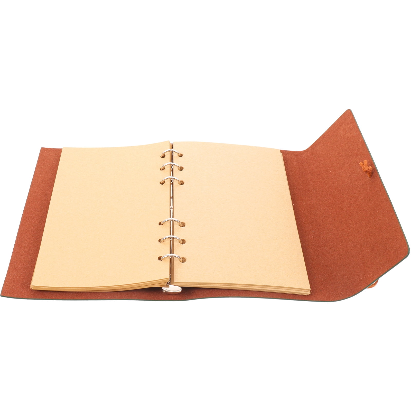 GOOHOCHY Vintage Style Leaf Leaves Pattern PU Cover Loose-leaf String Bound Blank Notebook Notepad Travel Journal Diary Jotter - Size L (Green)