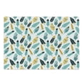 thumbnail image 1 of Feather Cutting Board, Hand Drawn Retro Motifs Doodle Composition, Decorative Tempered Glass Cutting and Serving Board, Large Size, Dark Blue Mustard, by Ambesonne, 1 of 1
