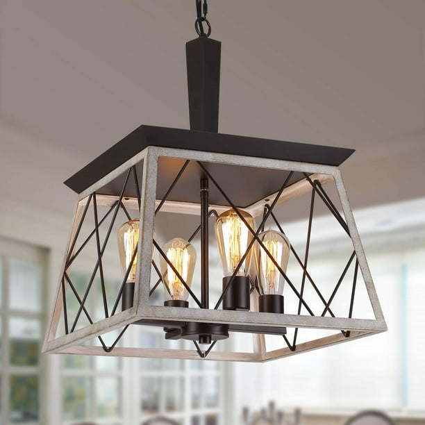 Lámpara colgante Q&S Vintage Farmhouse de 4 luces E26