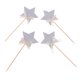 thumbnail image 4 of Paquete de 4 Púas para Cupcakes de Estrellas con Decoración de Nudo de Lazo para Bodas, Adornos para Tartas de para Niños Plata Soledad Primeros de la torta de las estrellas, 4 of 8