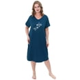 thumbnail image 5 of FEREMO 2 Pack Plus Size Nightgowns for Women Short Sleeve Printed Sleepwear, 5 of 6