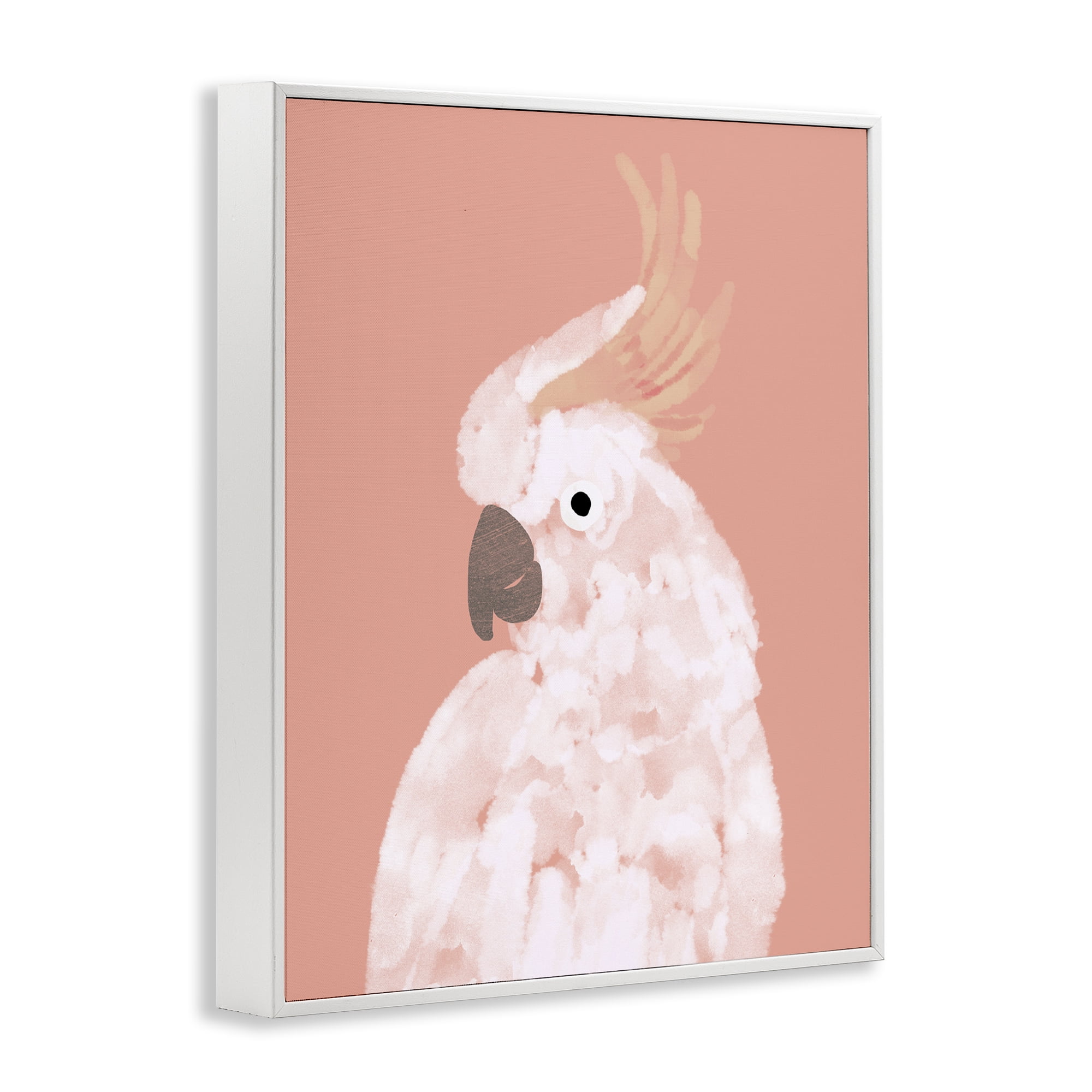 Stupell Industries Cockatiel on Pink Animals & Insects Painting White Framed Art Print Wall Art, 16 x 20