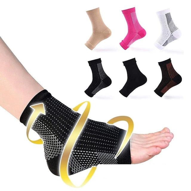 6 pairs Dr Sock Soothers Socks Anti Fatigue Compression Foot Sleeve Support Brace Sock (set B, S/M)