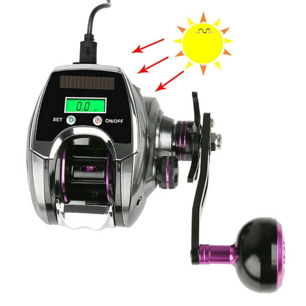 Meterk 6+1bb 8.0:1 Ratio Digital Display Baitcasting Reel With Solar Charging System High Speed Fishing Reel With Line Counter Right Hand