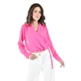 thumbnail image 1 of Blusa Escote Cruzado Roman Fashion Juvenil Fucsia 56959 CH, 1 of 6