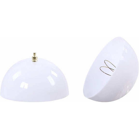 28008-15-2, Clip-on Dome Shade for A-Type Bulb Indoor Location Light Fixtures/White Finish, 7 5/8" Diameter x 4" Height, 2 Pack