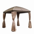 thumbnail image 1 of Gazebo de Patio à Toit Rigide Incurvé en Acier, 10 Pieds x 10 Pieds, Moustiquaires et Rideaux Inclus, TMG-LGZ10, 1 of 1