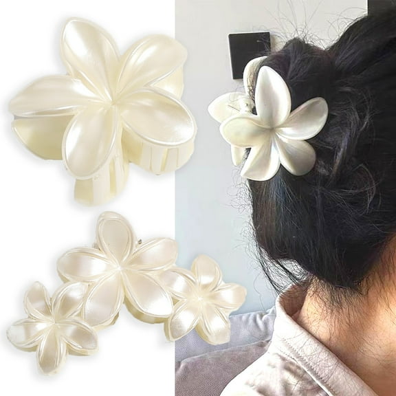 Viflosae Christmas Hair Clip Christmas Claw Clips Fashion French Elegant Temperament Pearl Lilies Grabs Clip with Exquisite Hair Pin Hair Accessories