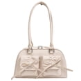 thumbnail image 3 of Bolso Hobo Elegante Cuero PU Con Bolsillos Dobles para Viajes Diarios Mujer () Blanco, 3 of 3