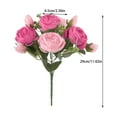thumbnail image 3 of FAMTKT Artificial Flowers 5-Fork Embroidered Peony Vintage Silk Stems Reusable Bouquet for Home Party Office Wedding Reunite Reception Table Decoration, 3 of 5