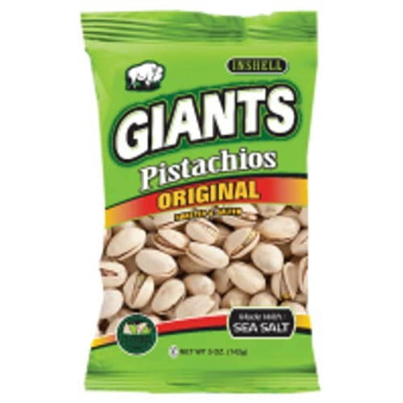 Giants Original Roasted and Salted Pistachios Seed Snacks, 5 Ounce -- 8 per case.