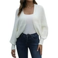 thumbnail image 1 of Cárdigans para Mujer, Cárdigan Corto Abierto por Delante, Suéter de Punto de Larga Tipo Murciélago, Top Tipo XL, 1 of 10
